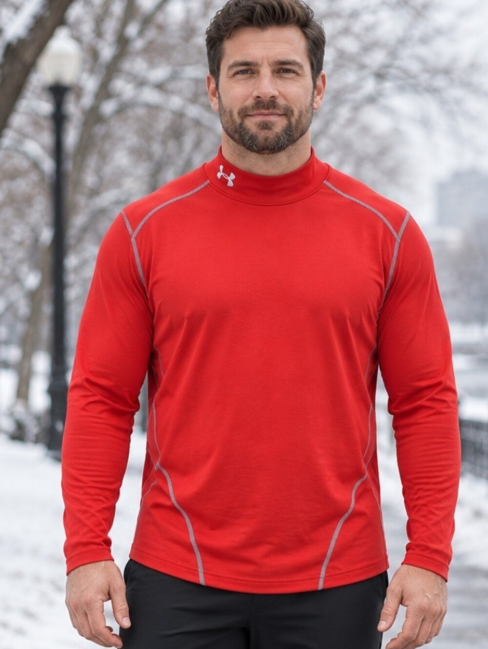 Under Armour ColdGear Men’s 2XL Red Fitted Mock Neck Thermal Base Layer